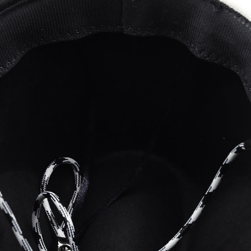 Contrast Black & White Bull Rivets Band Faux Suede Cowboy Hat