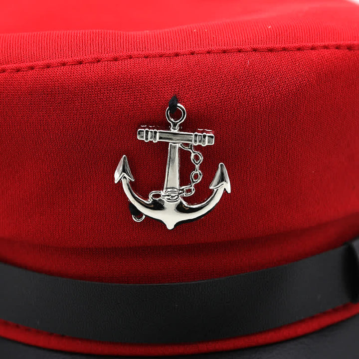 Women's Ship Anchor Navy Cap Flat Top Beret Hat - image 5