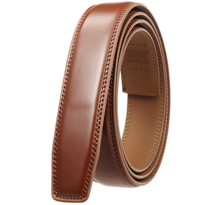 Personalized Gift Idea Custom DIY Automatic Buckle Leather Belt - Silver-Custom - Yellowish-Brown - 46 - image 18