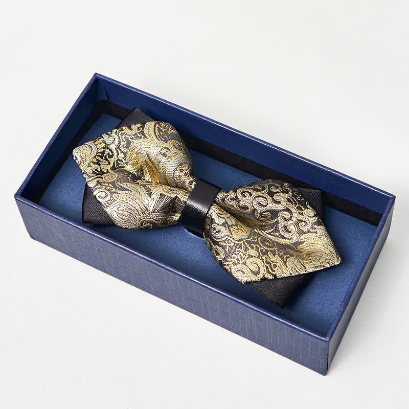 Men's Palace Gold Paisley Pointy Bow Tie