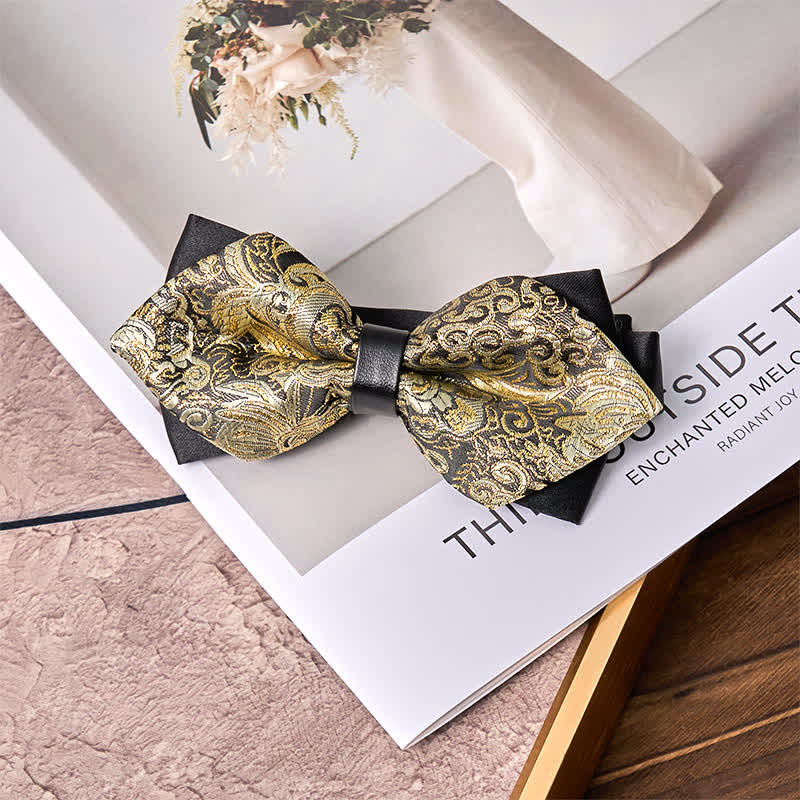 Men's Palace Gold Paisley Pointy Bow Tie