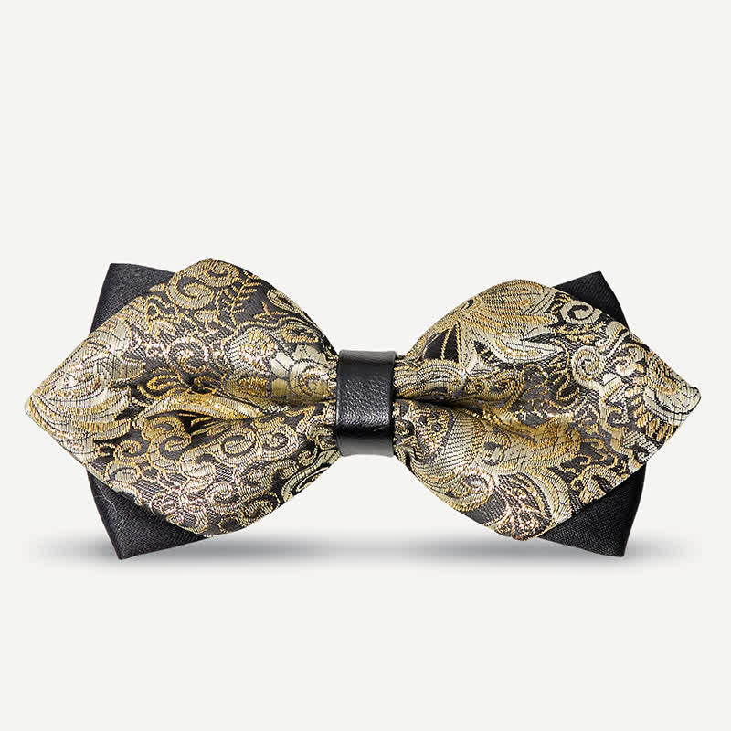 Men's Palace Gold Paisley Pointy Bow Tie - Gold - image 0
