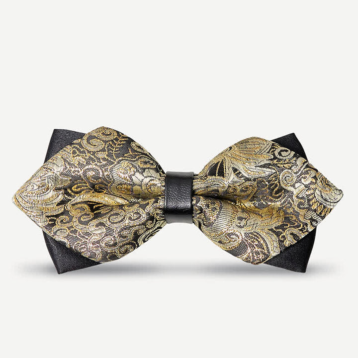 Men's Palace Gold Paisley Pointy Bow Tie - Gold - image 0