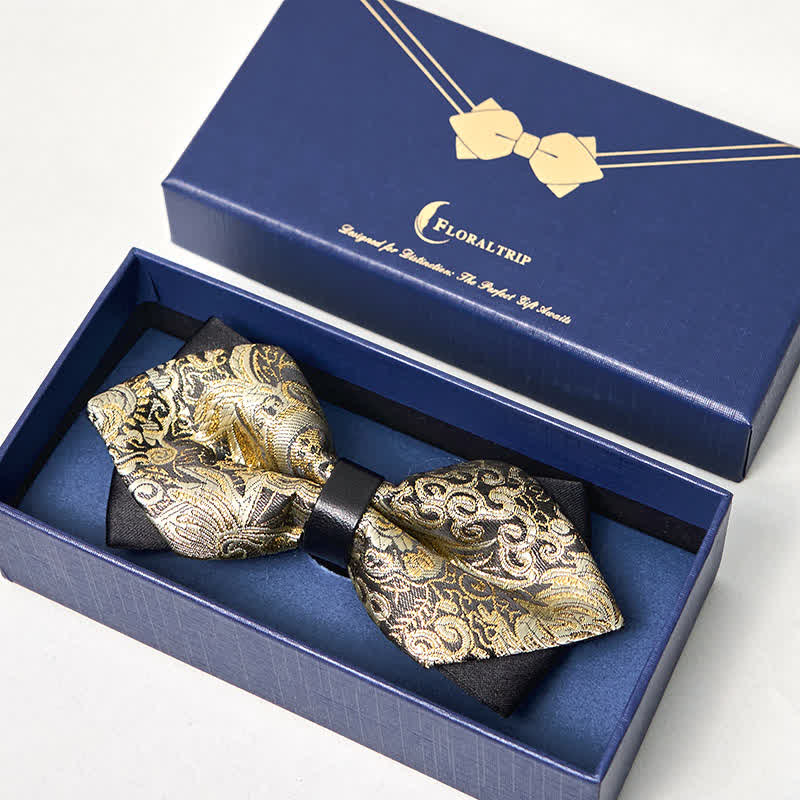 Men's Palace Gold Paisley Pointy Bow Tie
