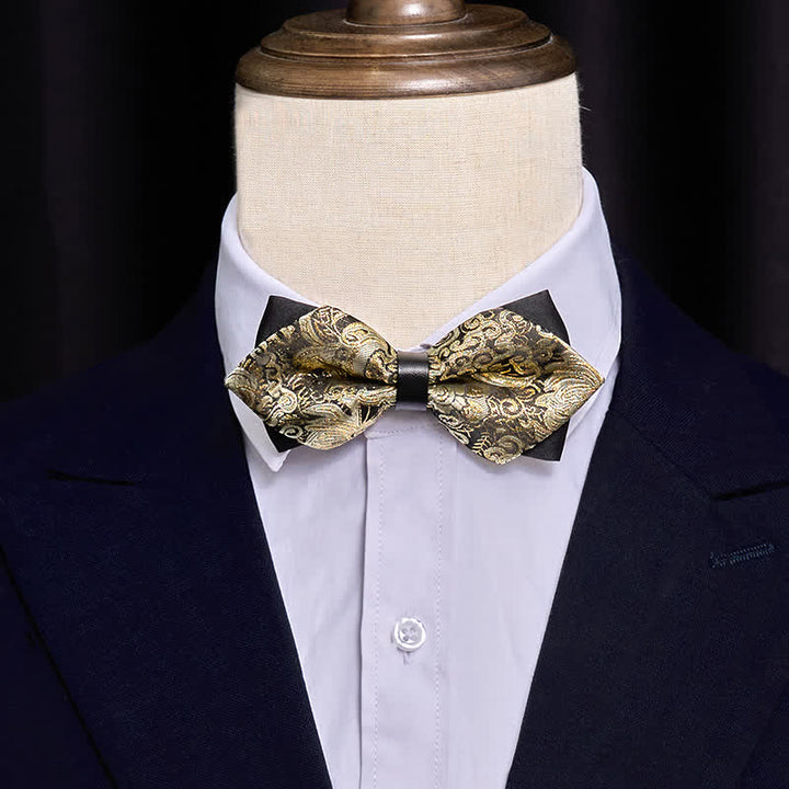 Men's Palace Gold Paisley Pointy Bow Tie