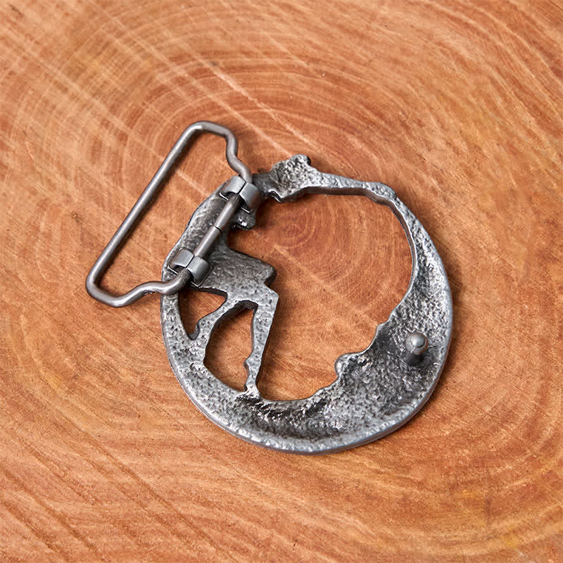 Men's DIY Novelty Moon Lady Buckle Leather Belt
