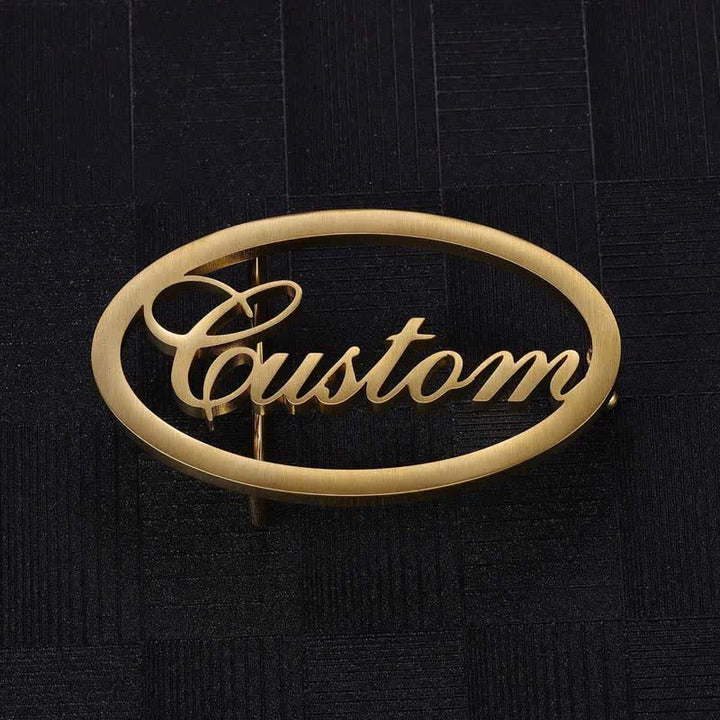 Oval Custom Name Cursive Letters DIY Buckle Leather Belt - image 3