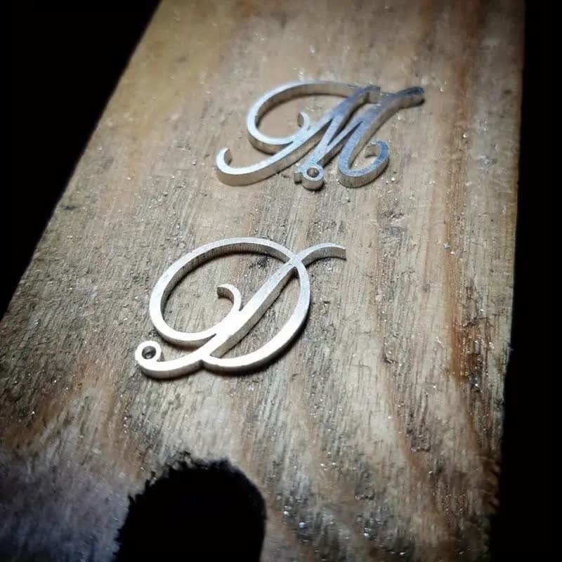 Stylish Custom Initial Letters Brooch with Chain