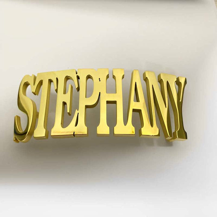 Sleek Letter-shape Custom Named DIY Buckle Leather Belt - image 3
