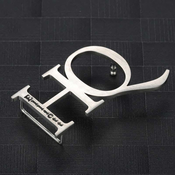 Custom Initials Engraved Vertical Name DIY Buckle Leather Belt