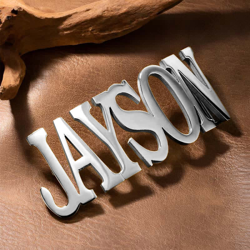 Sleek Letter-shape Custom Named DIY Buckle Leather Belt - image 6