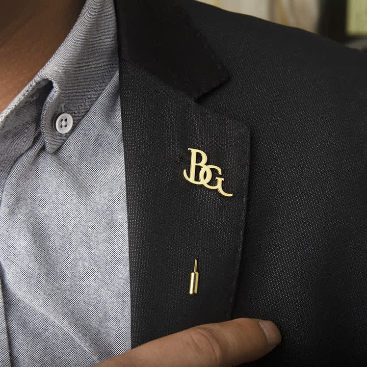 Custom Two Initial Letters Stainless Steel Brooch Lapel Pin - image 4
