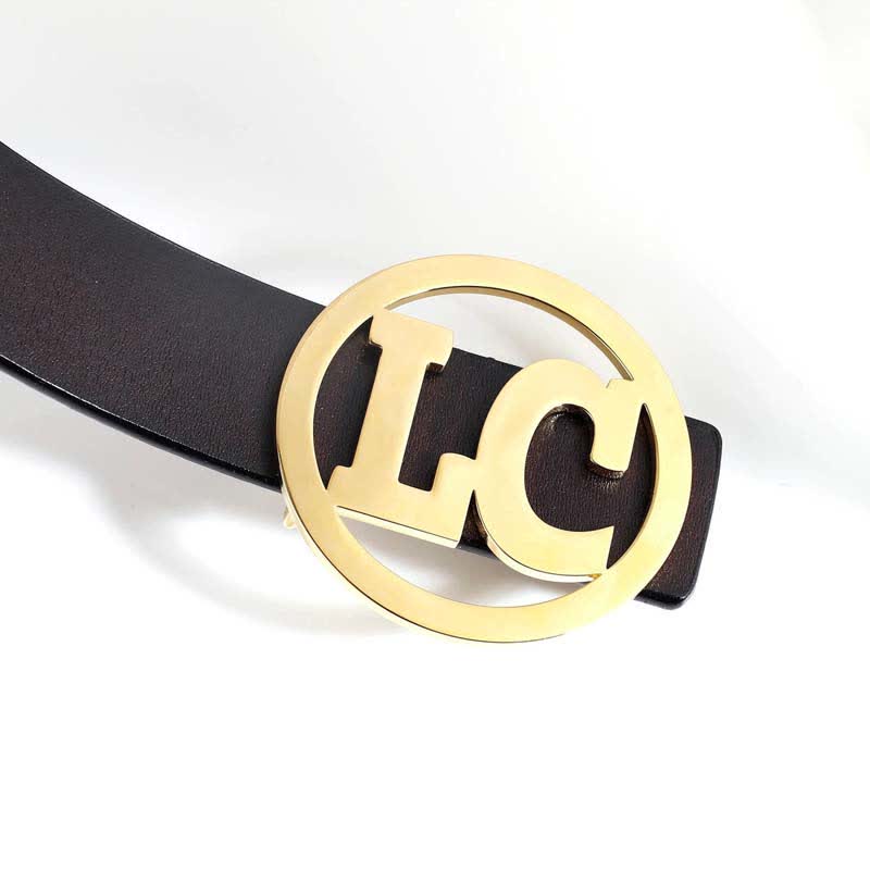 Round Custom Name 2 Letters DIY Buckle Leather Belt - image 1