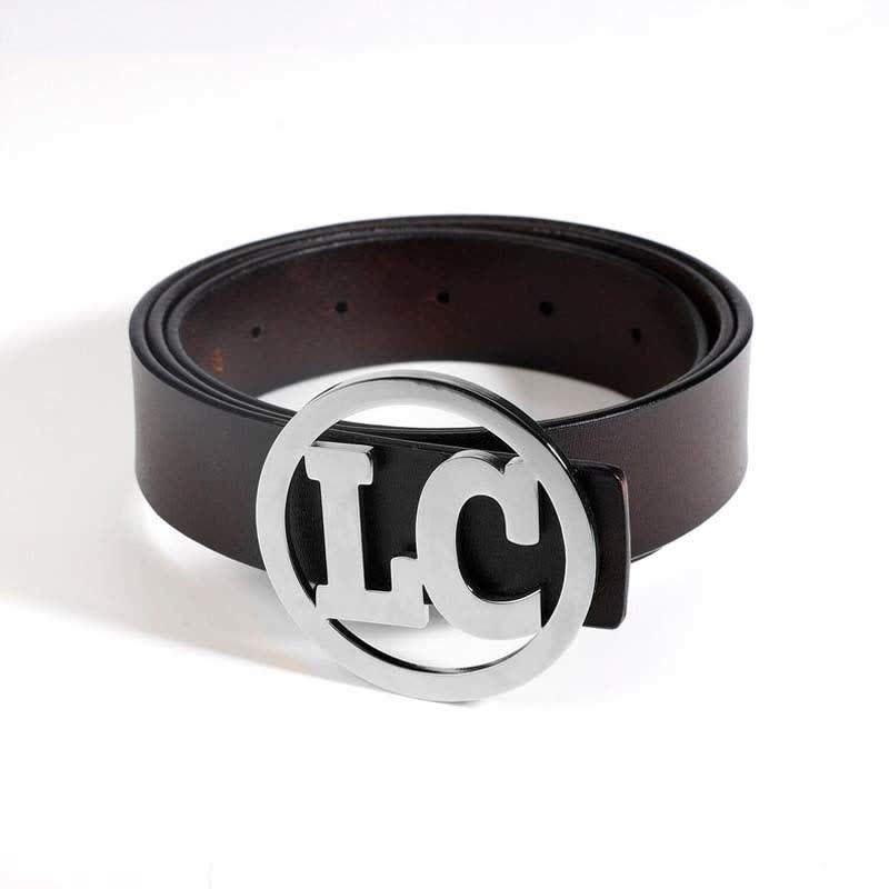 Round Custom Name 2 Letters DIY Buckle Leather Belt - Silver - Without Belt - Not Included Belt - image 4