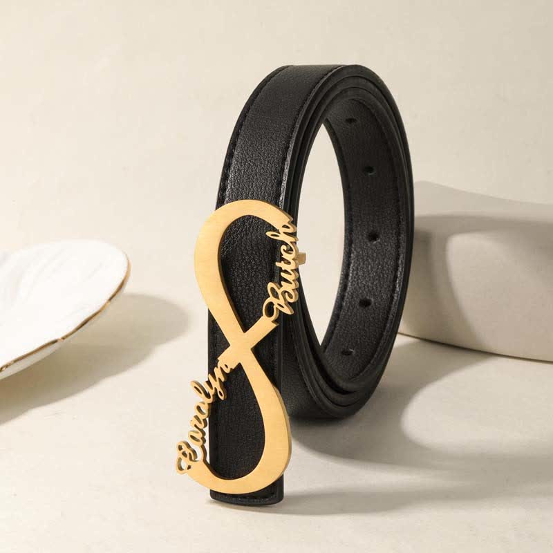 Infinity Note Custom Name DIY Buckle Leather Belt - image 1