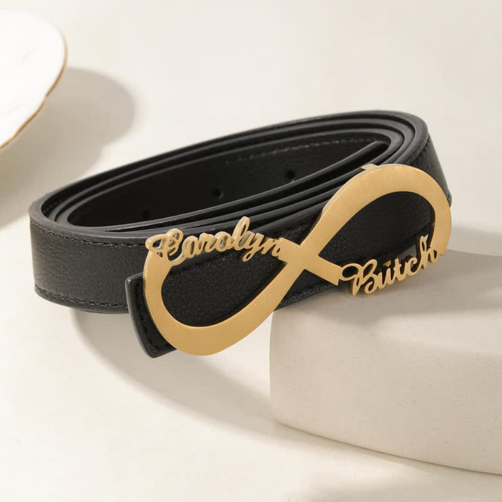 Infinity Note Custom Name DIY Buckle Leather Belt - image 0