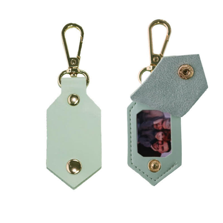 Custom Photo Birthday Anniversary Partner Leather Keychain