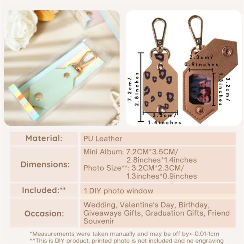 Custom Photo Birthday Anniversary Partner Leather Keychain - image 3