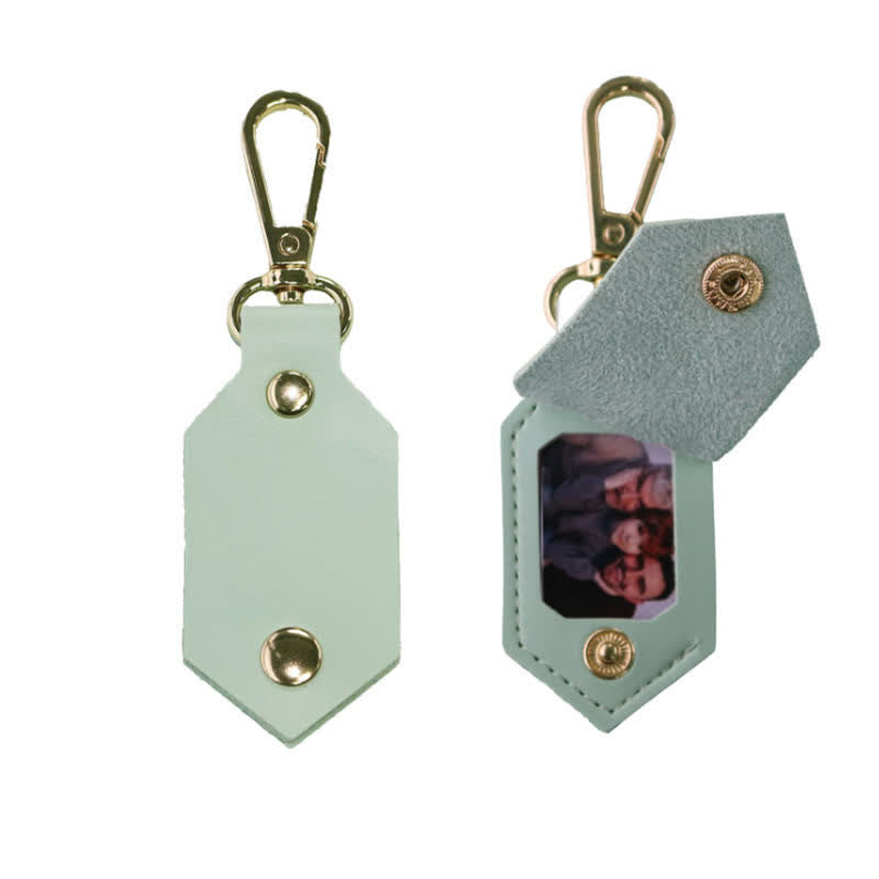 Custom Photo Birthday Anniversary Partner Leather Keychain - image 5