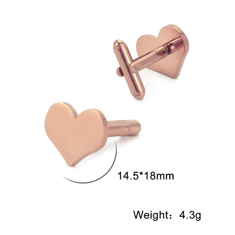 1 Pair Laser Custom Letter Square Round Heart Shape Suit Cufflinks