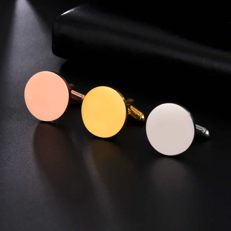 1 Pair Laser Custom Letter Square Round Heart Shape Suit Cufflinks