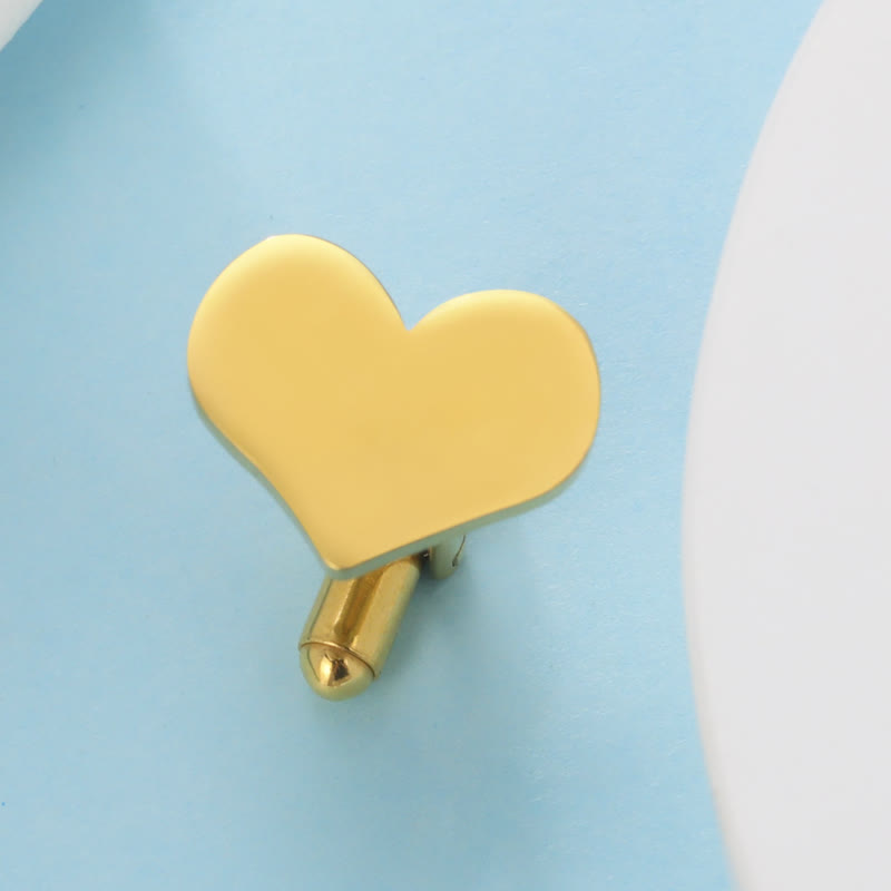 1 Pair Laser Custom Letter Square Round Heart Shape Suit Cufflinks
