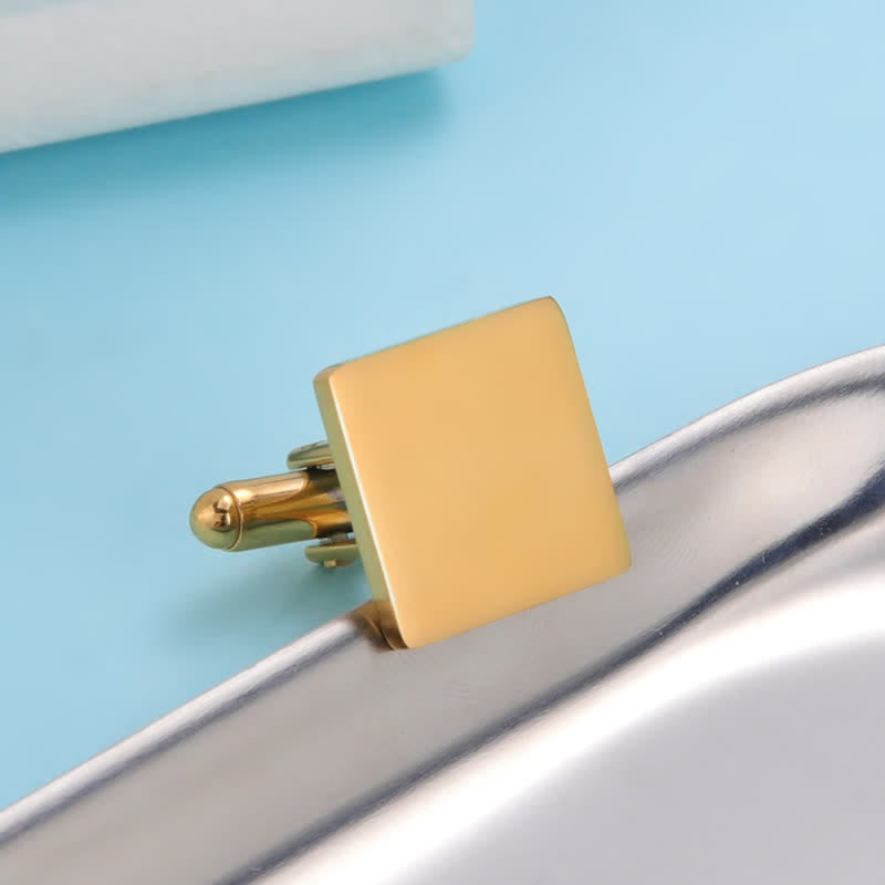 1 Pair Laser Custom Letter Square Round Heart Shape Suit Cufflinks