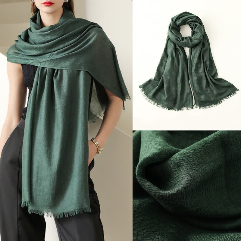Solid Color Crinkle Travel Wrap Thin Summer Scarf - image 3