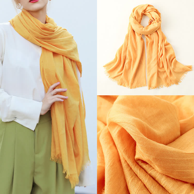 Solid Color Crinkle Travel Wrap Thin Summer Scarf - image 0