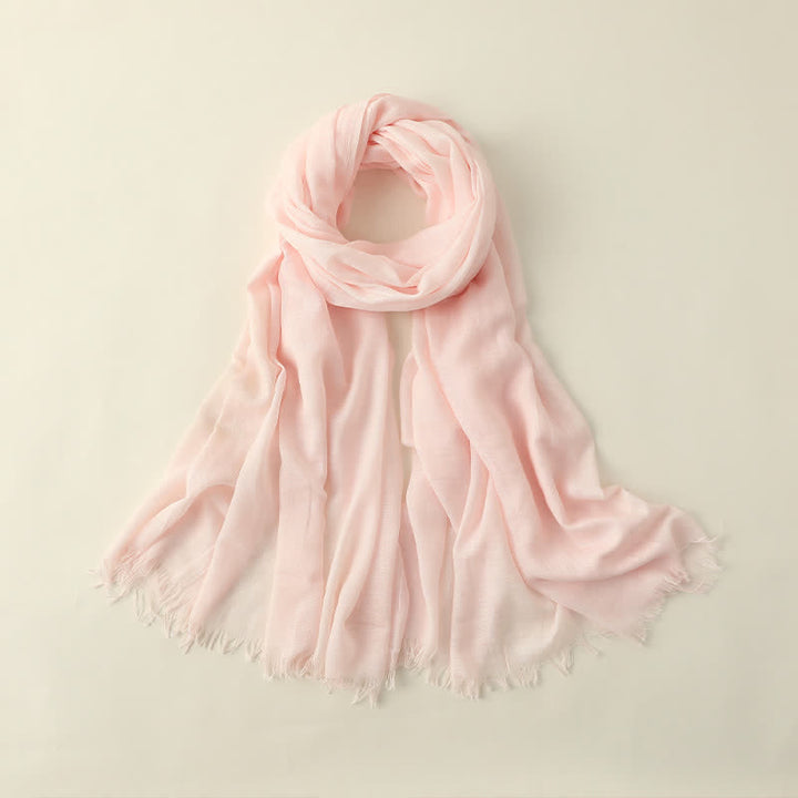 Solid Color Crinkle Travel Wrap Thin Summer Scarf - LightPink - image 23