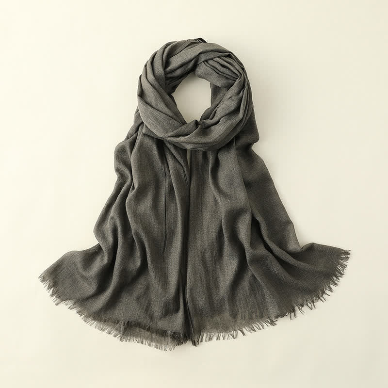 Solid Color Crinkle Travel Wrap Thin Summer Scarf - DarkSeaGreen - image 16