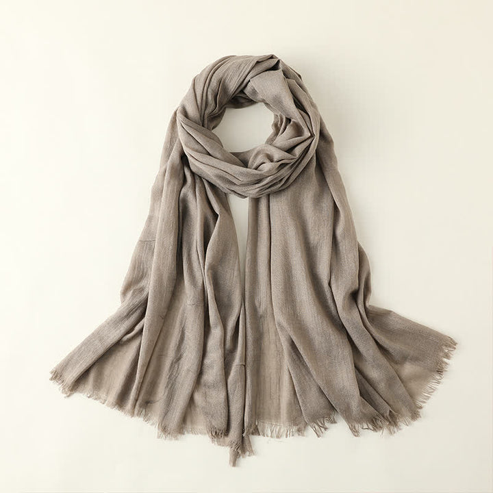 Solid Color Crinkle Travel Wrap Thin Summer Scarf - DarkKhaki - image 25