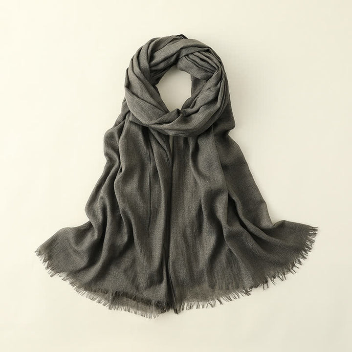 Solid Color Crinkle Travel Wrap Thin Summer Scarf - DarkSeaGreen - image 16