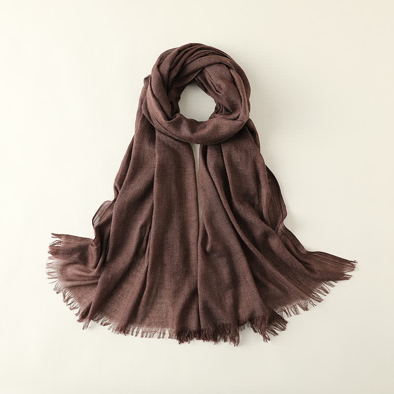 Solid Color Crinkle Travel Wrap Thin Summer Scarf - Coffee - image 38