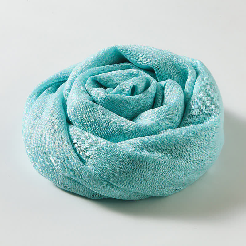 Solid Color Crinkle Travel Wrap Thin Summer Scarf - Tomato - image 41