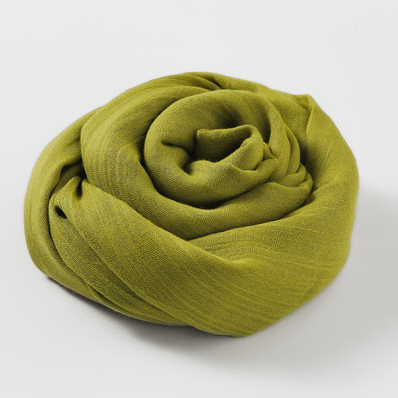 Solid Color Crinkle Travel Wrap Thin Summer Scarf - YellowGreen - image 39