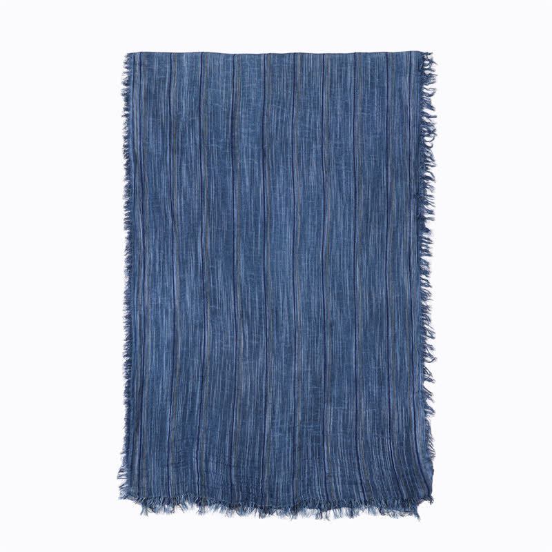 Breathable Tie-Dyed Decorative Striped Cotton Linen Scarf