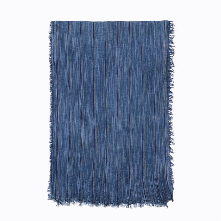 Breathable Tie-Dyed Decorative Striped Cotton Linen Scarf