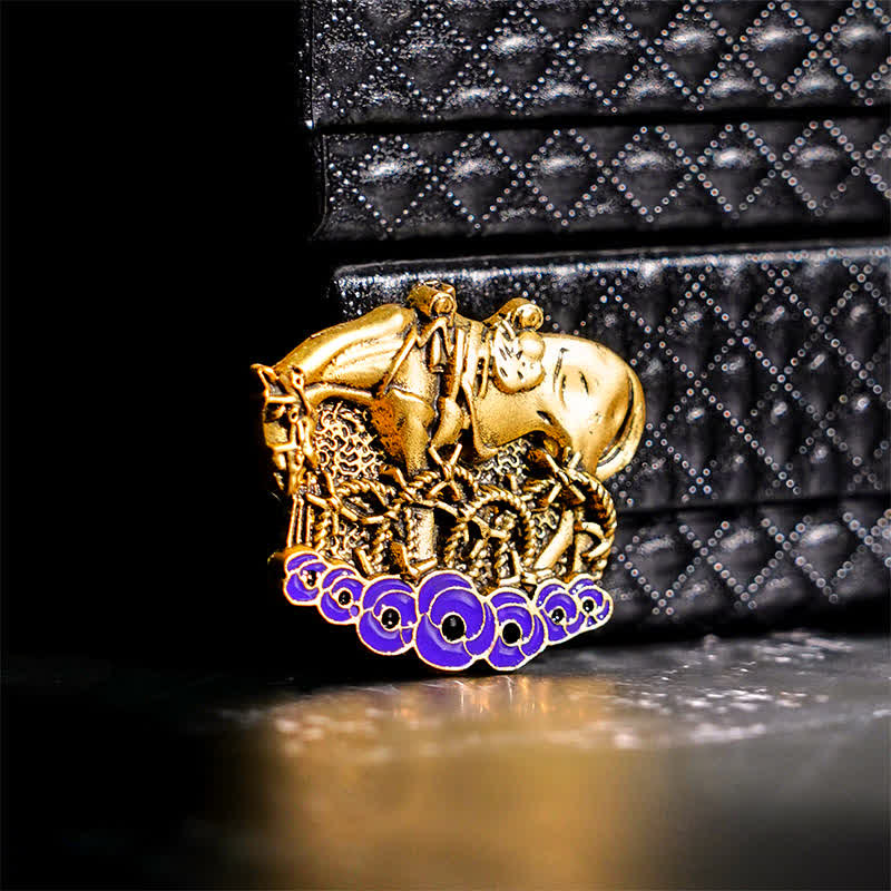 War Horse Remembered Purple Poppy Brooch - Brass - image 0