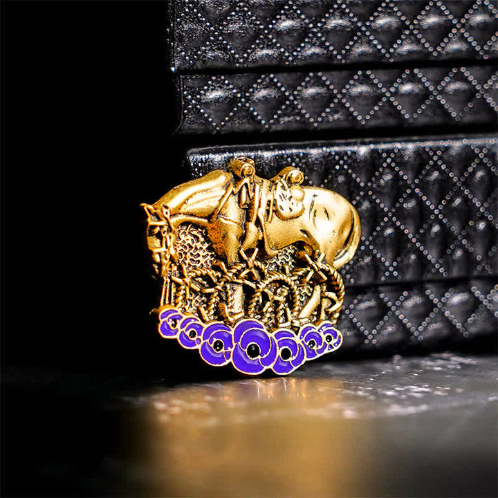 War Horse Remembered Purple Poppy Brooch - Brass - image 0