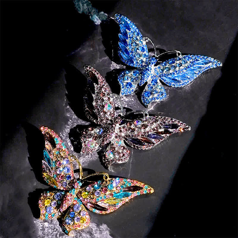 Women's Vintage Butterfly Crystal Brooch