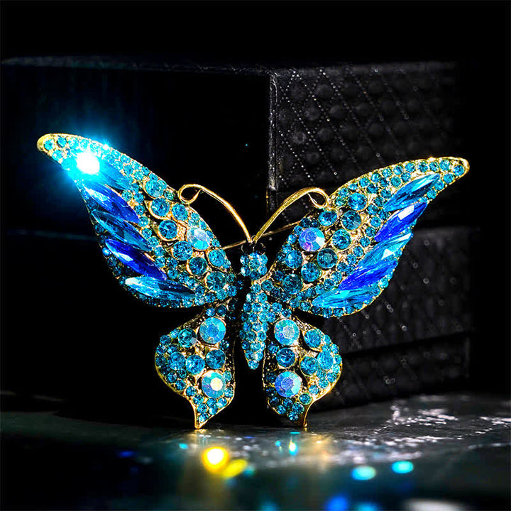 Women's Vintage Butterfly Crystal Brooch