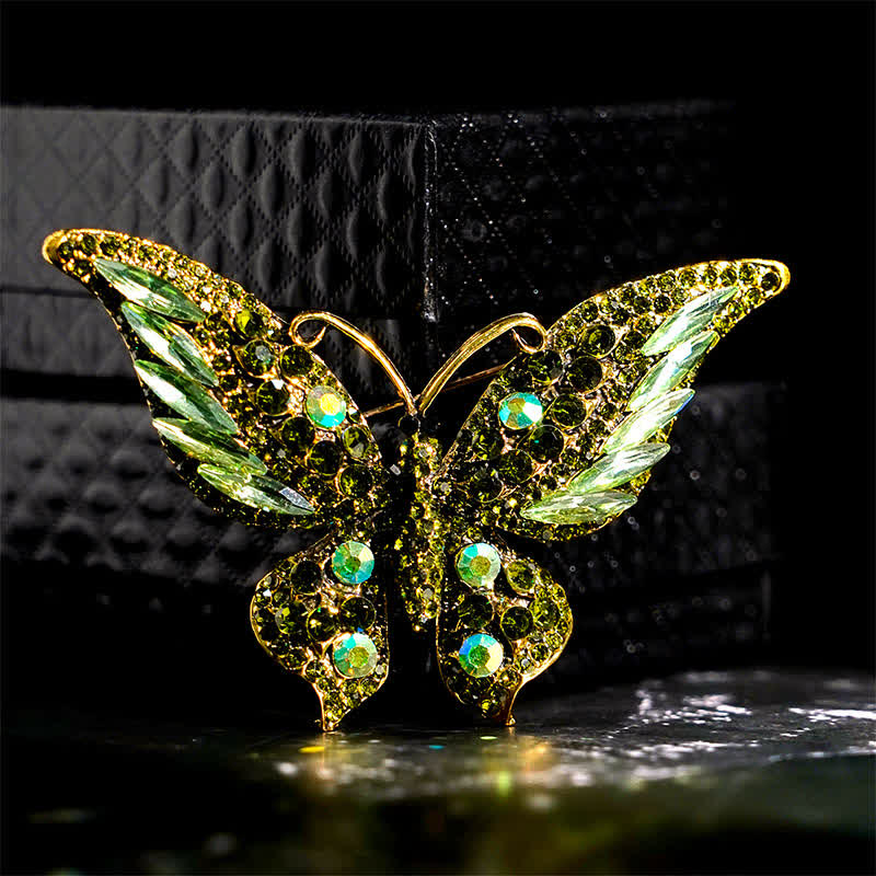 Women's Vintage Butterfly Crystal Brooch