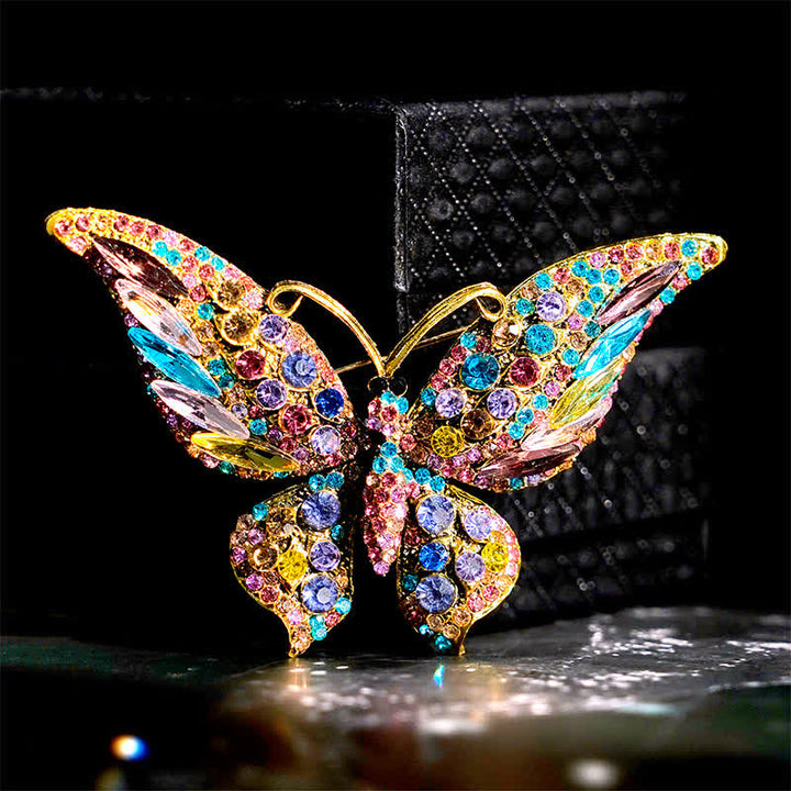Women's Vintage Butterfly Crystal Brooch