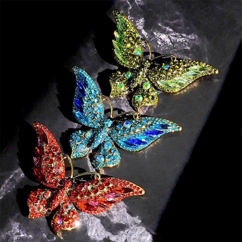 Women's Vintage Butterfly Crystal Brooch