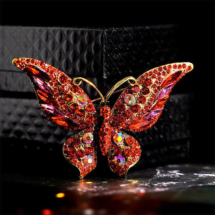 Women's Vintage Butterfly Crystal Brooch