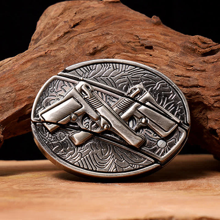 Men's DIY Dual Gun Hidden Folding Knife Leather Belt - Dual Gun - Without Belt - Not Included Belt - image 0