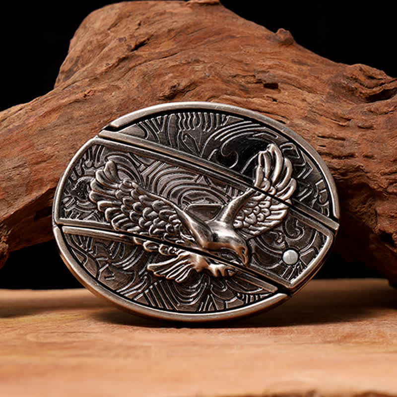 Men's DIY Soaring Eagle Hidden Folding Knife Leather Belt - Soaring Eagle - Without Belt - Not Included Belt - image 0