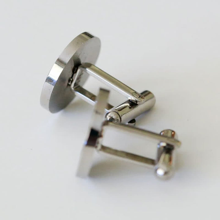 1 Pair Laser Engraved Custom Round Shape Suit Cufflinks - image 8