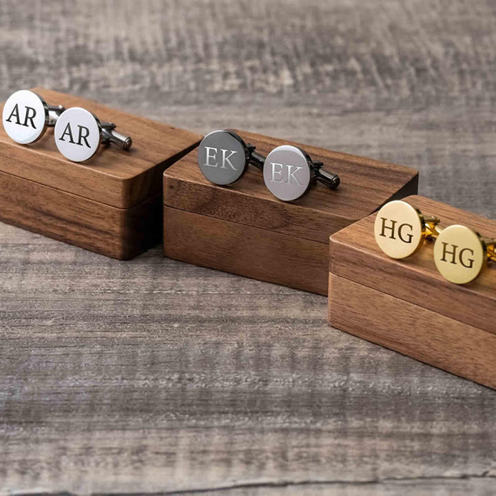1 Pair Custom Name Metal Cufflinks & Tie Clip Set - image 5